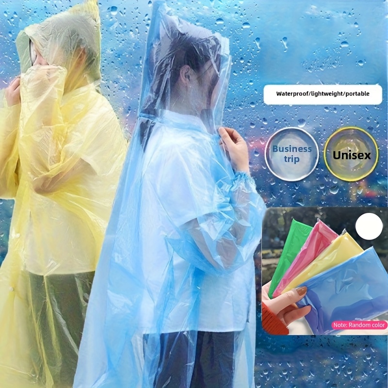 5/10 Buah Jas Hujan Tahan Air  - Emergency Poncho Rain ulasan dan harga