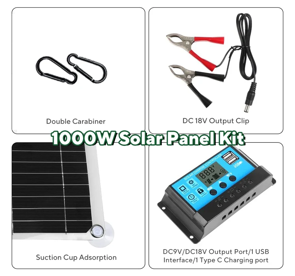 Kit Panel Surya 1000W, Sel Sur - Solar Emergency Charger ulasan dan harga