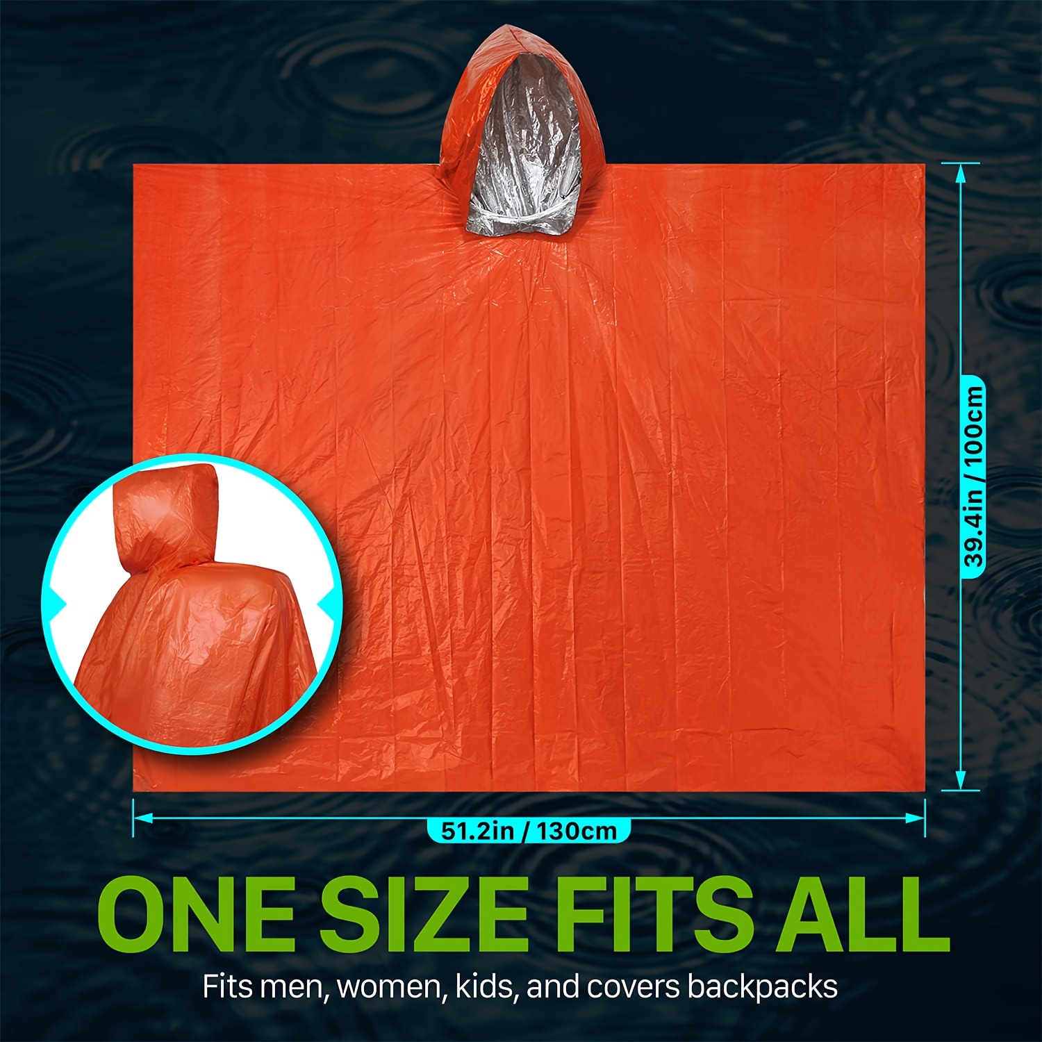 9Pcs Perlengkapan Darurat, Tas - Emergency Poncho Rain ulasan dan harga